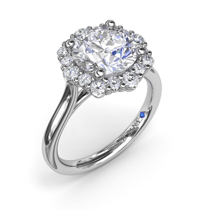 Graduated Halo Diamond Engagement Ring