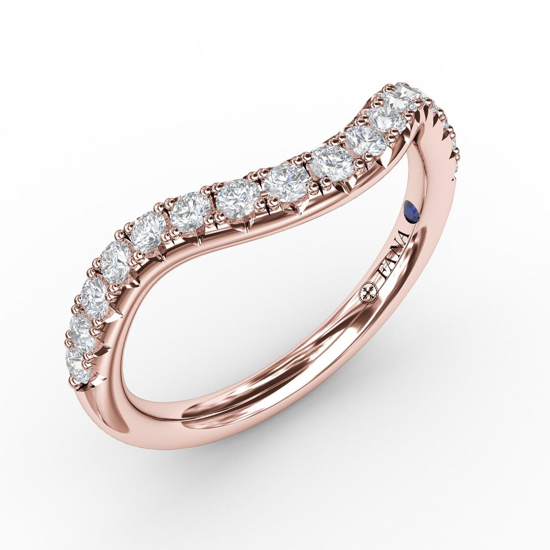 French Pave Set Contour Diamond Band