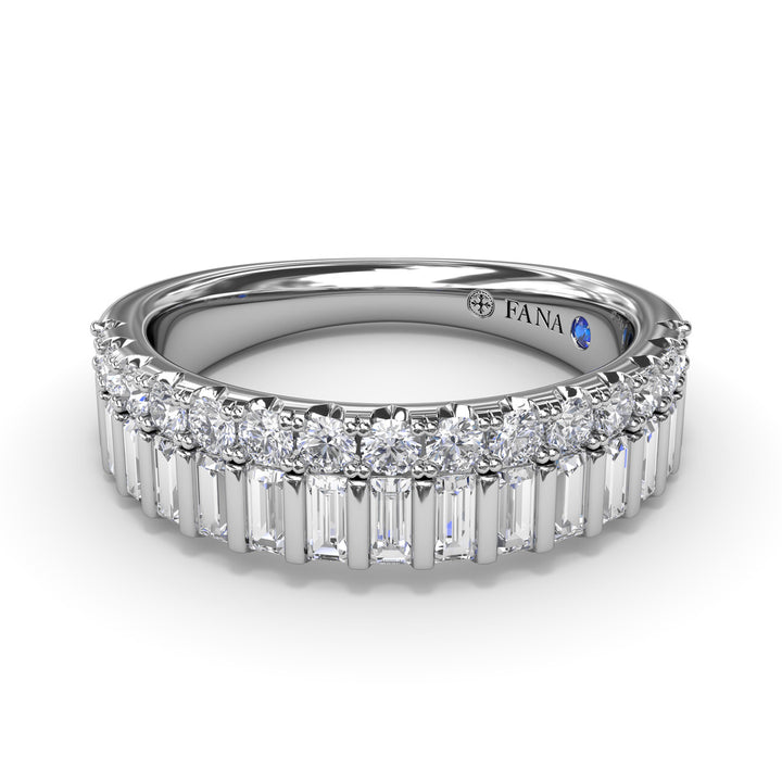 Baguette and Round Diamond Band