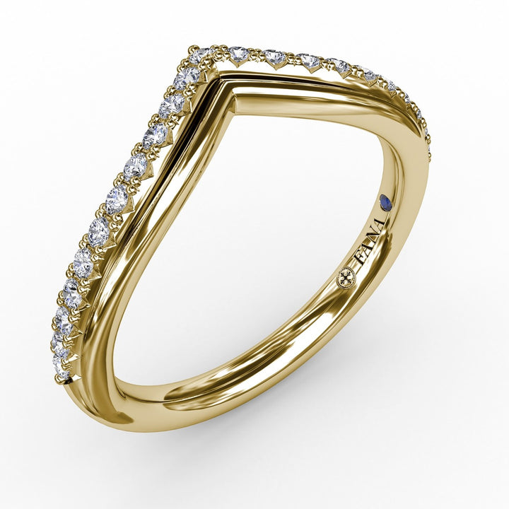 French Pave Chevron Diamond Band