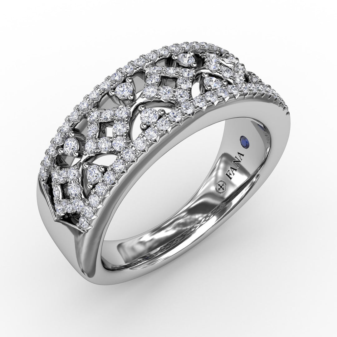 Geometric Pave Diamond Band