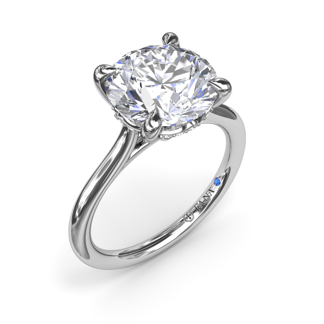 Classic Hidden Halo Diamond Engagement Ring