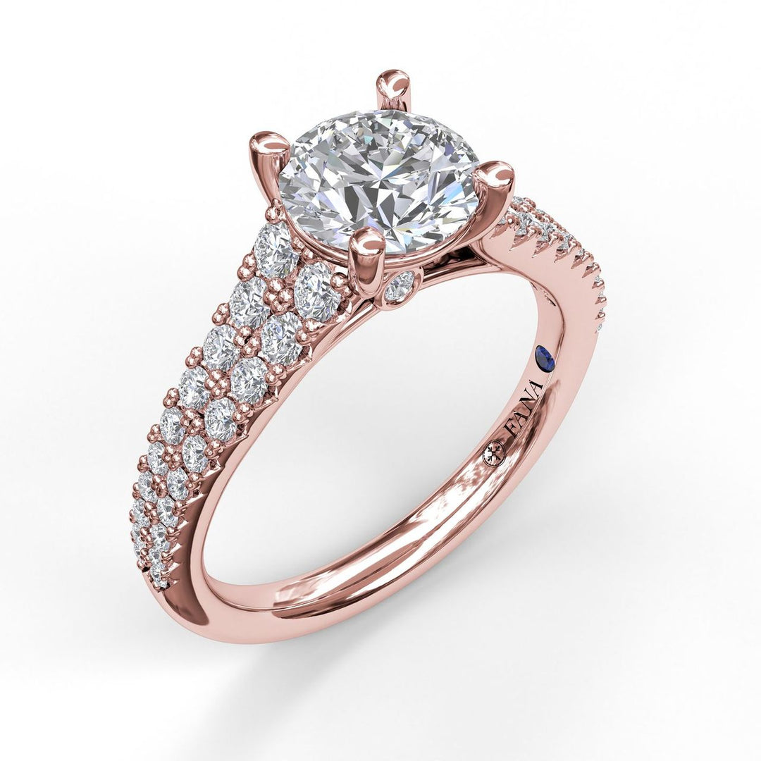 Double Row Graduated Engagement Ring