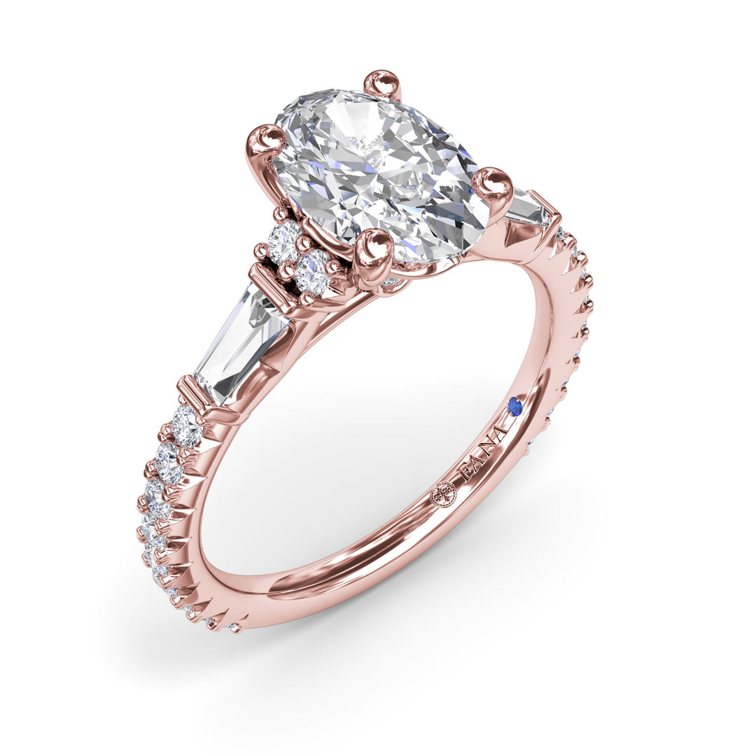 Modern Twist Three Stone Engagement Ring