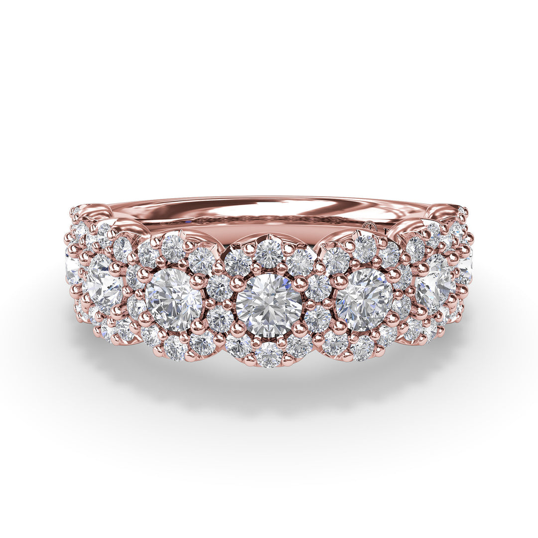 Floral Round Diamond Band