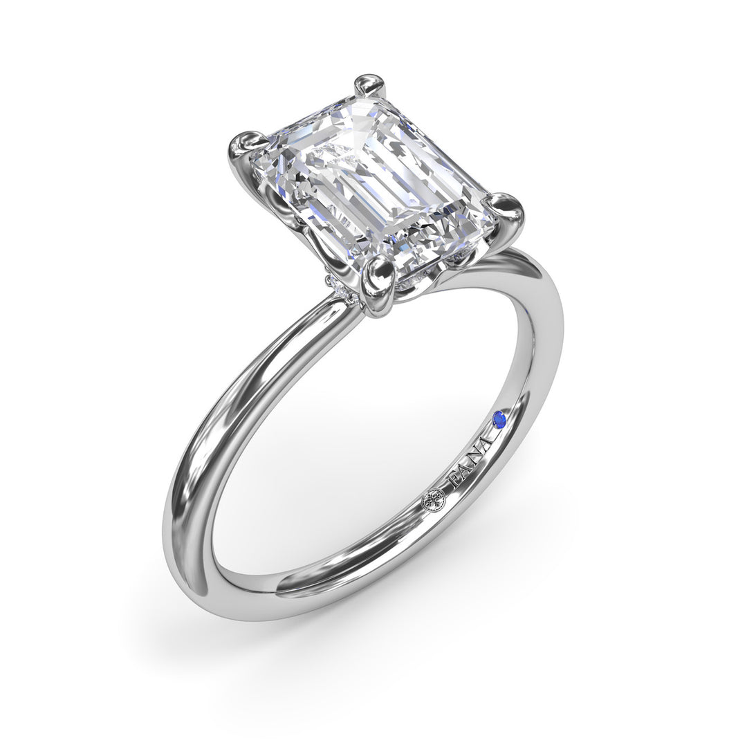 Hidden Halo Diamond Engagement Ring