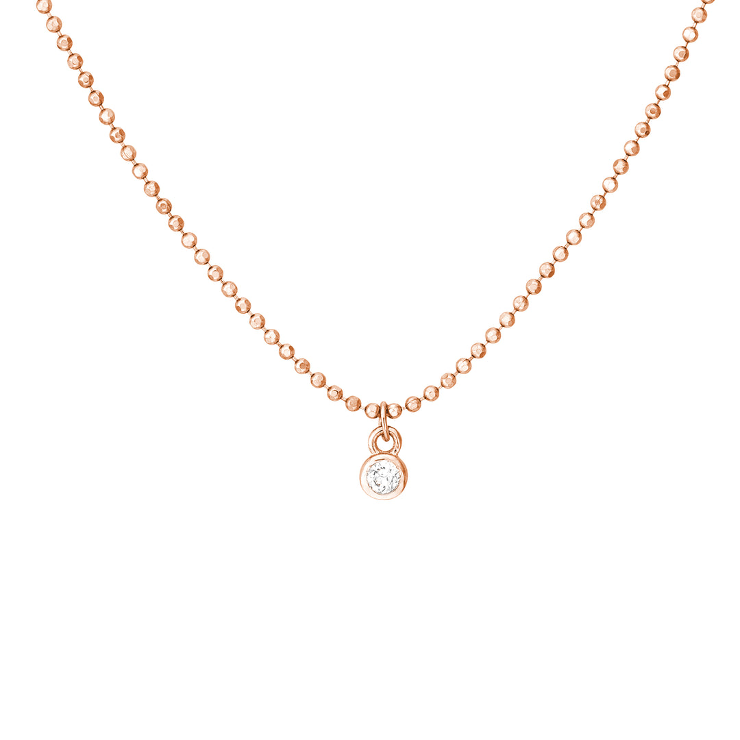 Diamond Drops Necklace on D/C Bead Chain