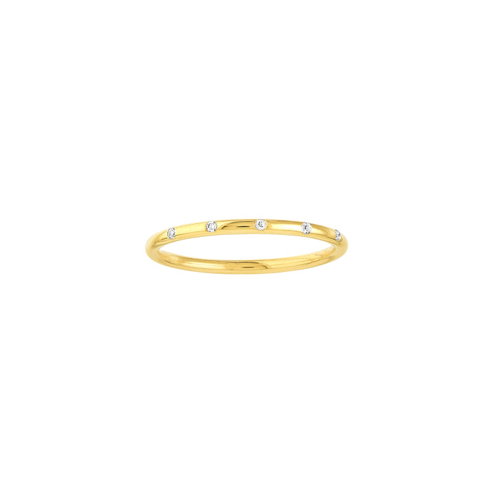 Diamond Stations Thin Band Ring