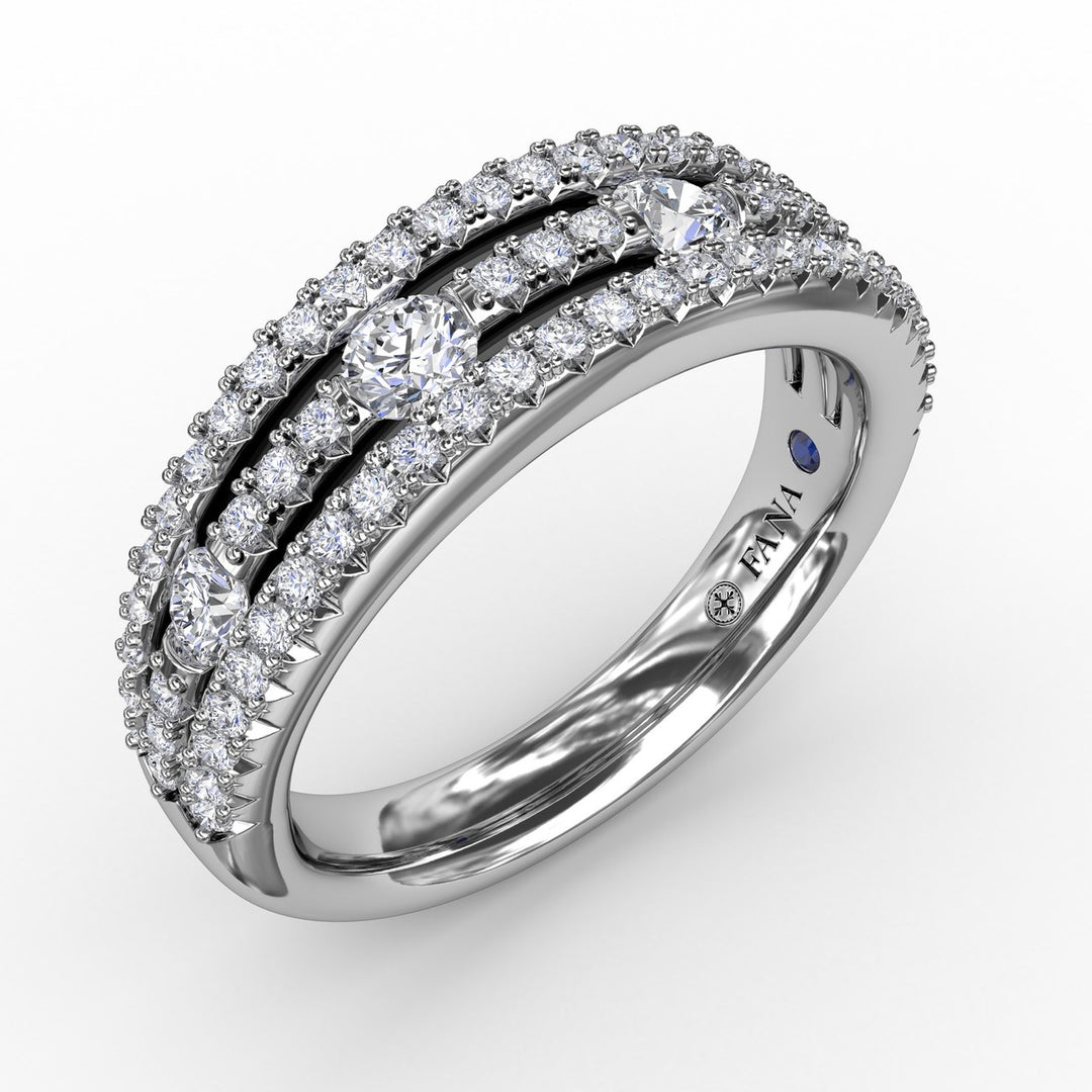 Three-Row Diamond Band