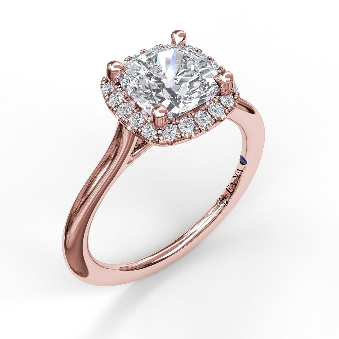 Classic Cushion Halo Engagement Ring