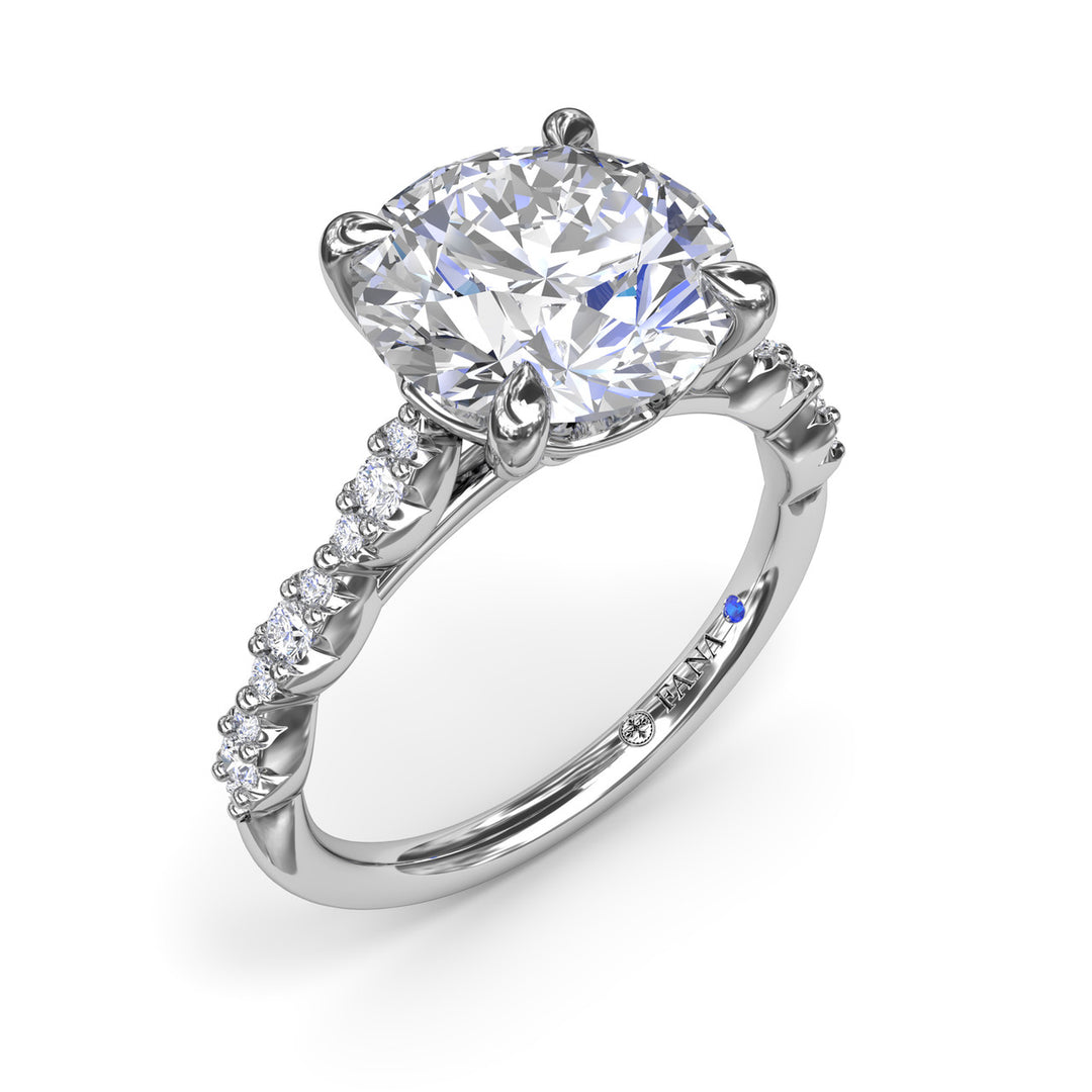 Petite Pave Diamond Engagement Ring