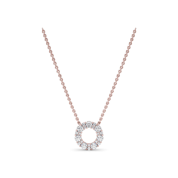 Shared Prong Diamond Circle Necklace