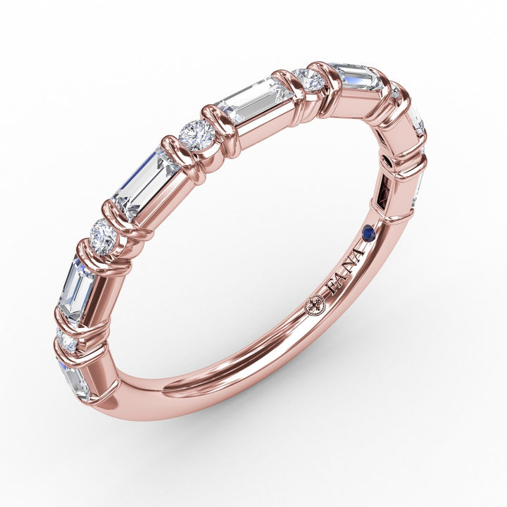 Baguette & Round Diamond Band