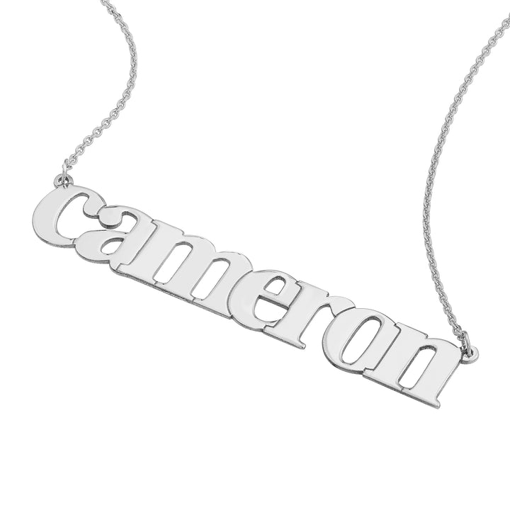 7mm Typewriter Font Nameplate Necklace