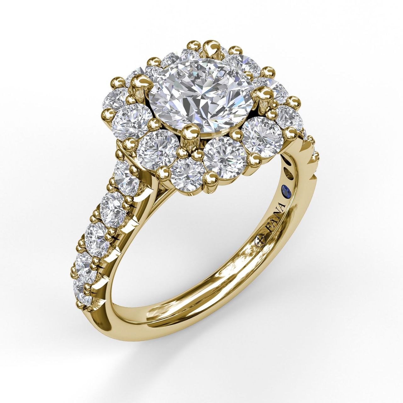 Large diamond halo engagement on sale ring