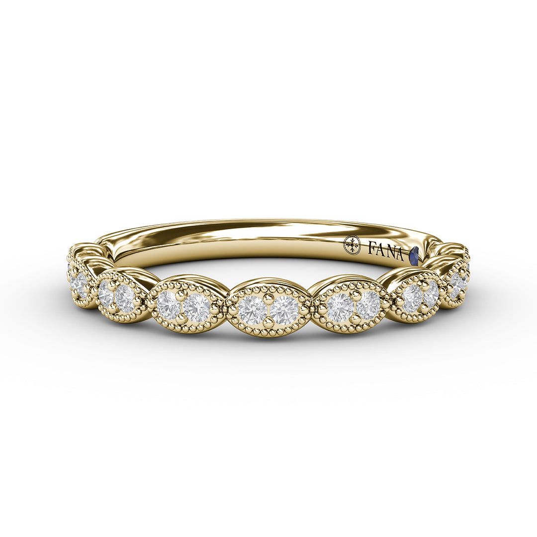 Scalloped Diamond Band with Milgrain