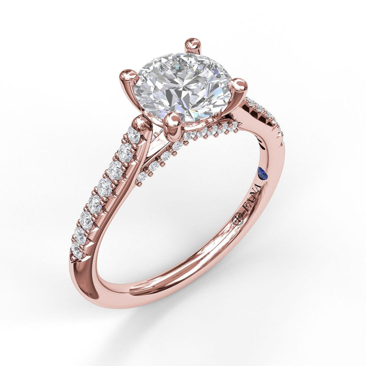 Classic Diamond Engagement Ring with Beautiful Side Detail