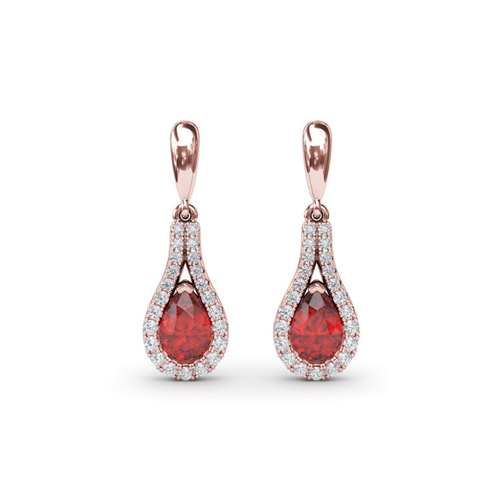 Glamourous Ruby and Diamond Wrap Earrings