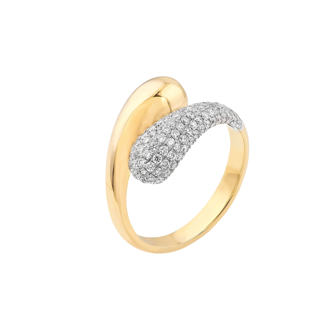 Teardrop Diamond Bypass Ring