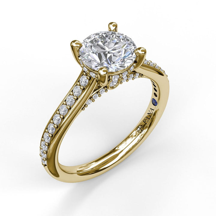 Single Row Detailed Engagement Ring