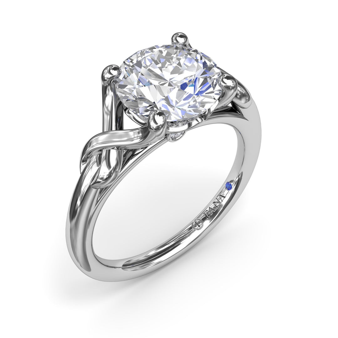 Smooth Love Knot Diamond Engagement Ring