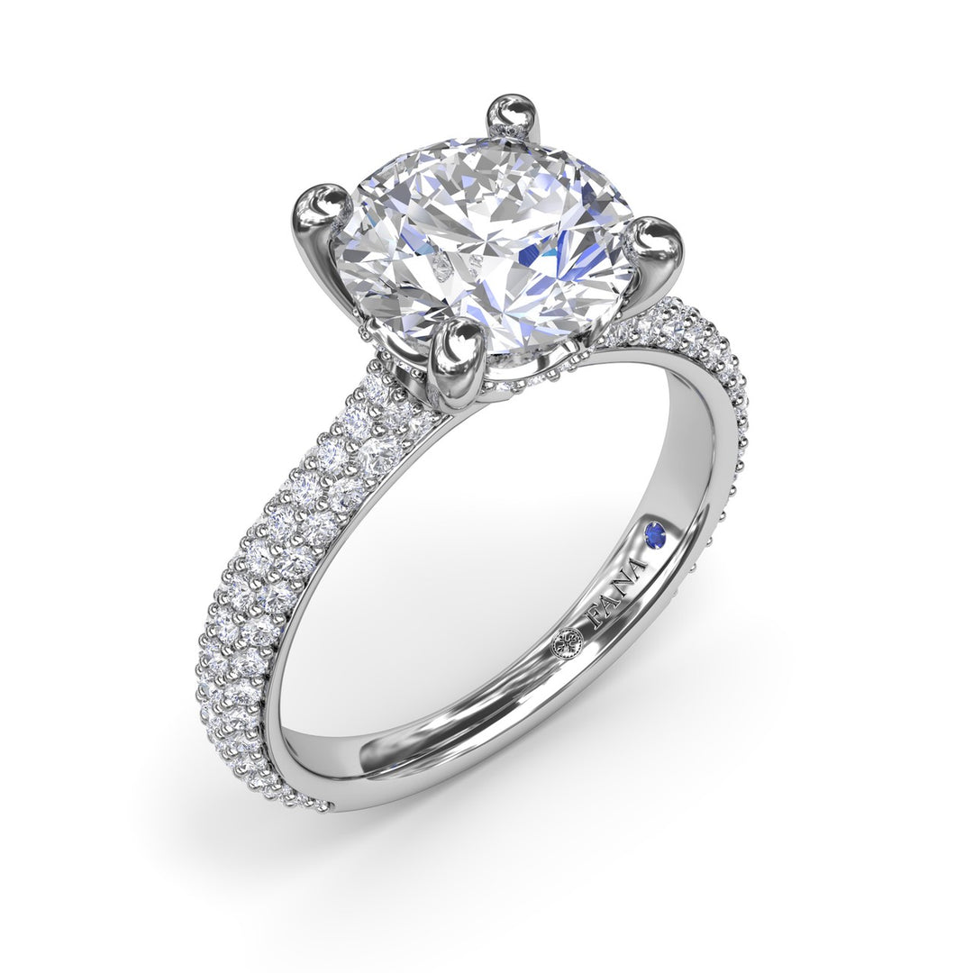 Tapered Pavé Diamond Engagement Ring