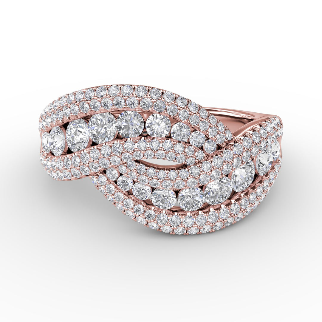 Intertwining Love Diamond Ring