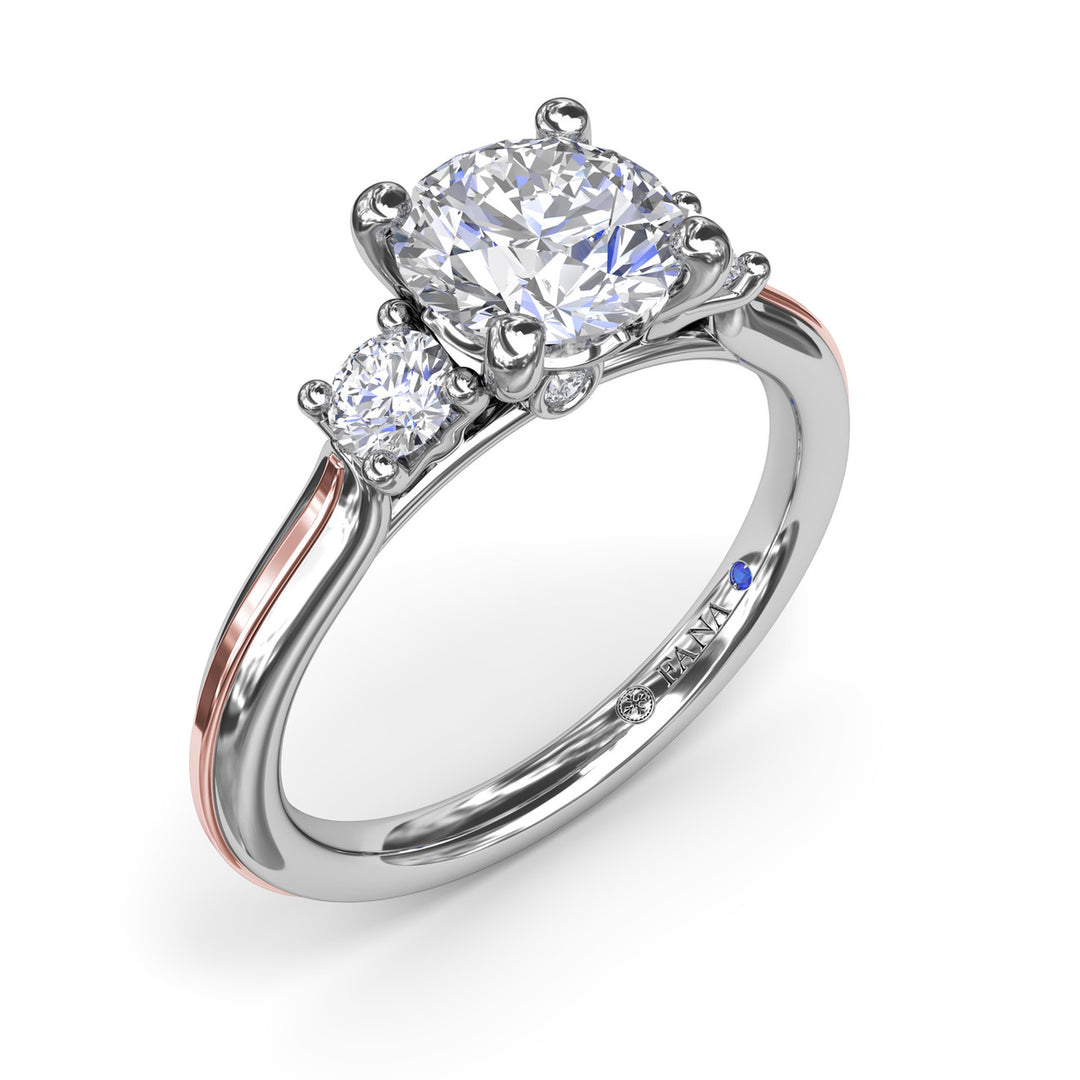 Two-Toned Round Diamond Engagement Ring