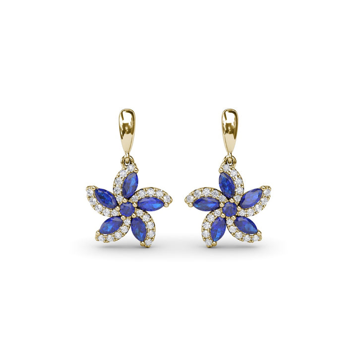 Sapphire and Diamond Catalina Drop Earrings