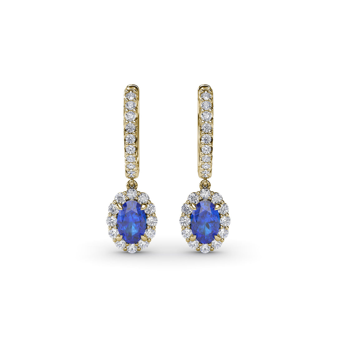 Dazzling Sapphire and Diamond Drop Earrings