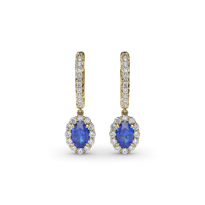 Dazzling Sapphire and Diamond Drop Earrings