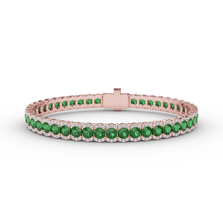 Brilliant in Green Emerald and Diamond Bracelet