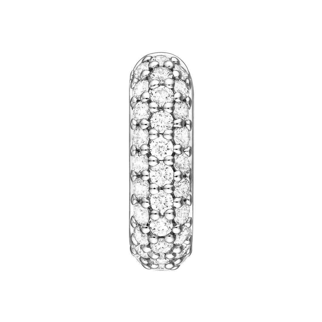 3 Row Pave Diamond Paper Clip Huggies (5/8tcw)