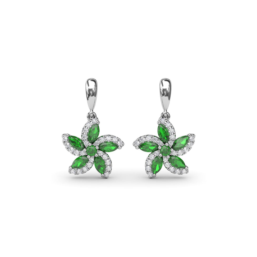 Emerald and Diamond Catalina Drop Earrings