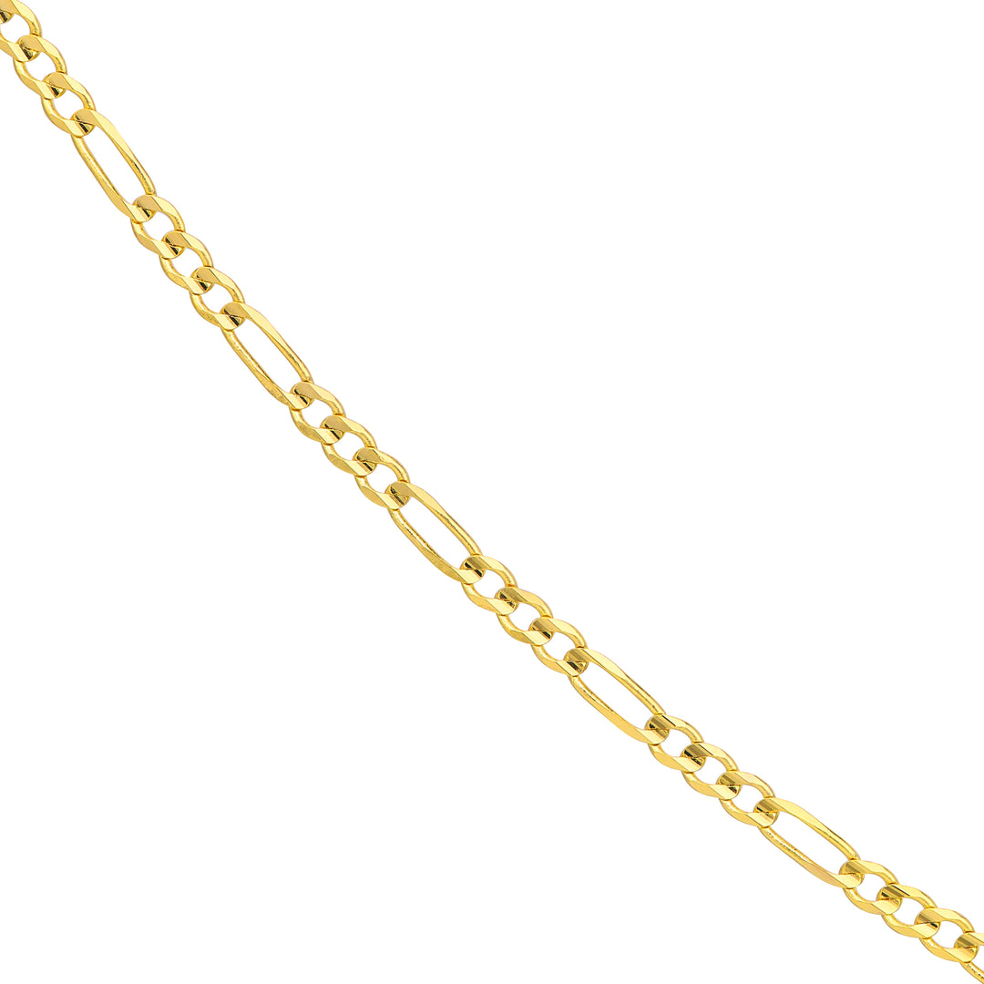 2.85mm Light Concave Figaro Chain with Lobster Lock