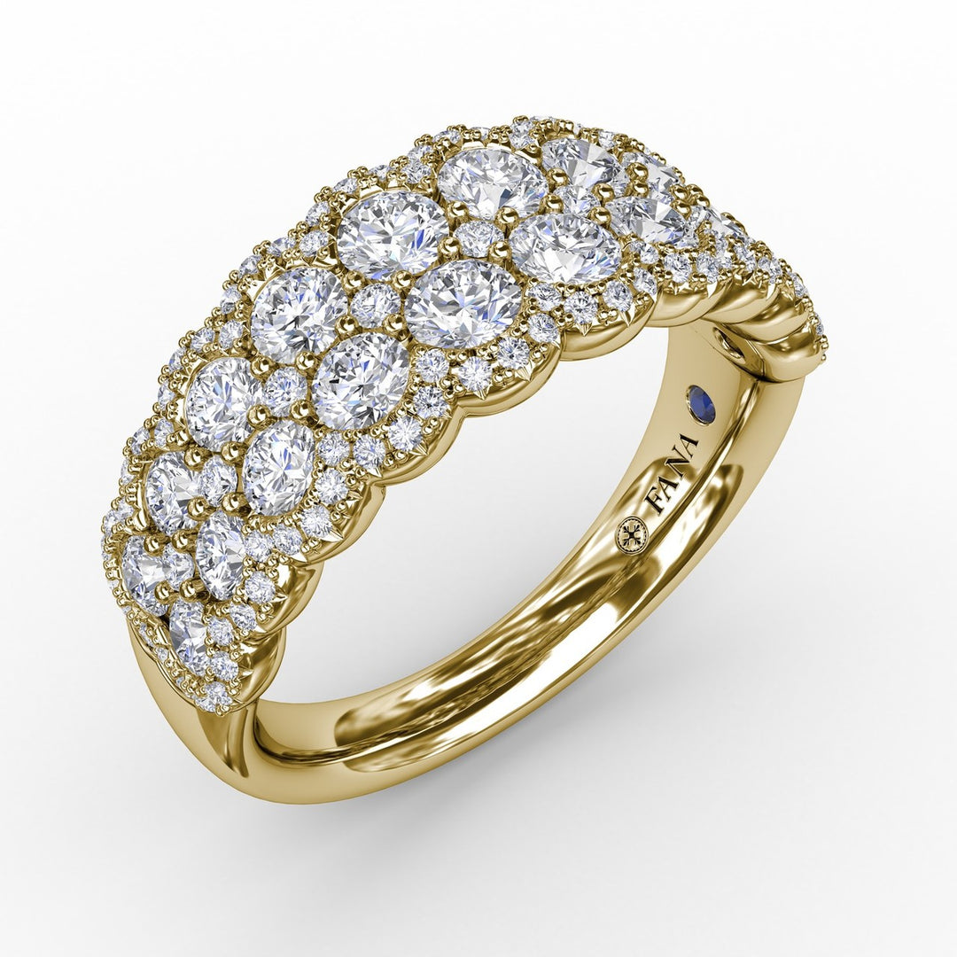 Multi-Layered Round Diamond Band