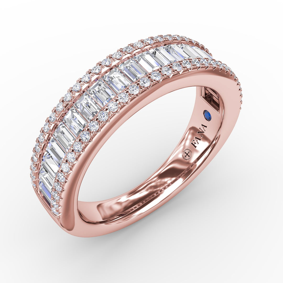 Triple-Row Baguette Diamond Band