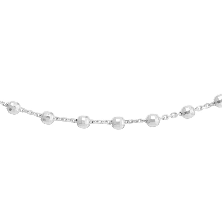 Diamond-Cut Bead Station Choker Chain