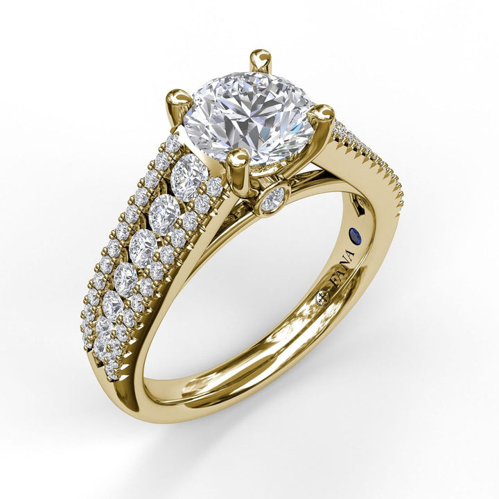 Tapered Shared Prong Engagement Ring