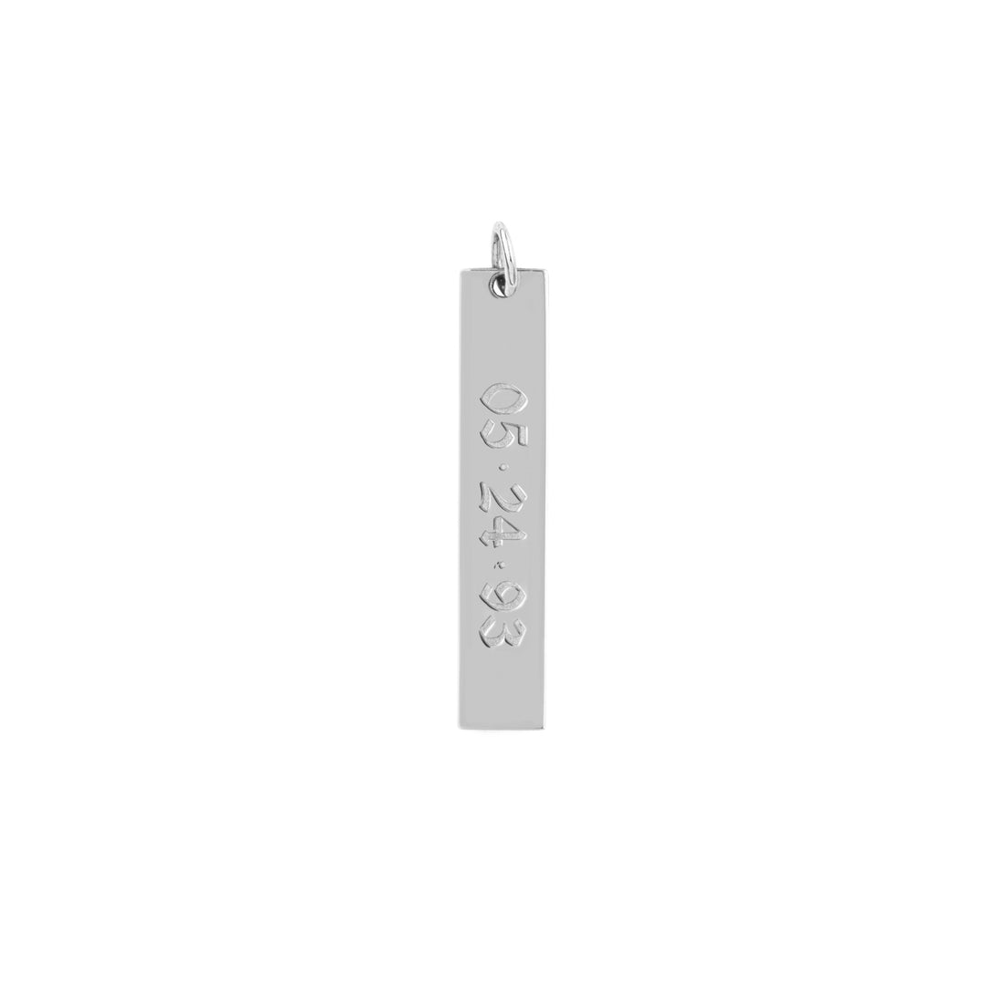 Long Vertical Bar Engravable Charm