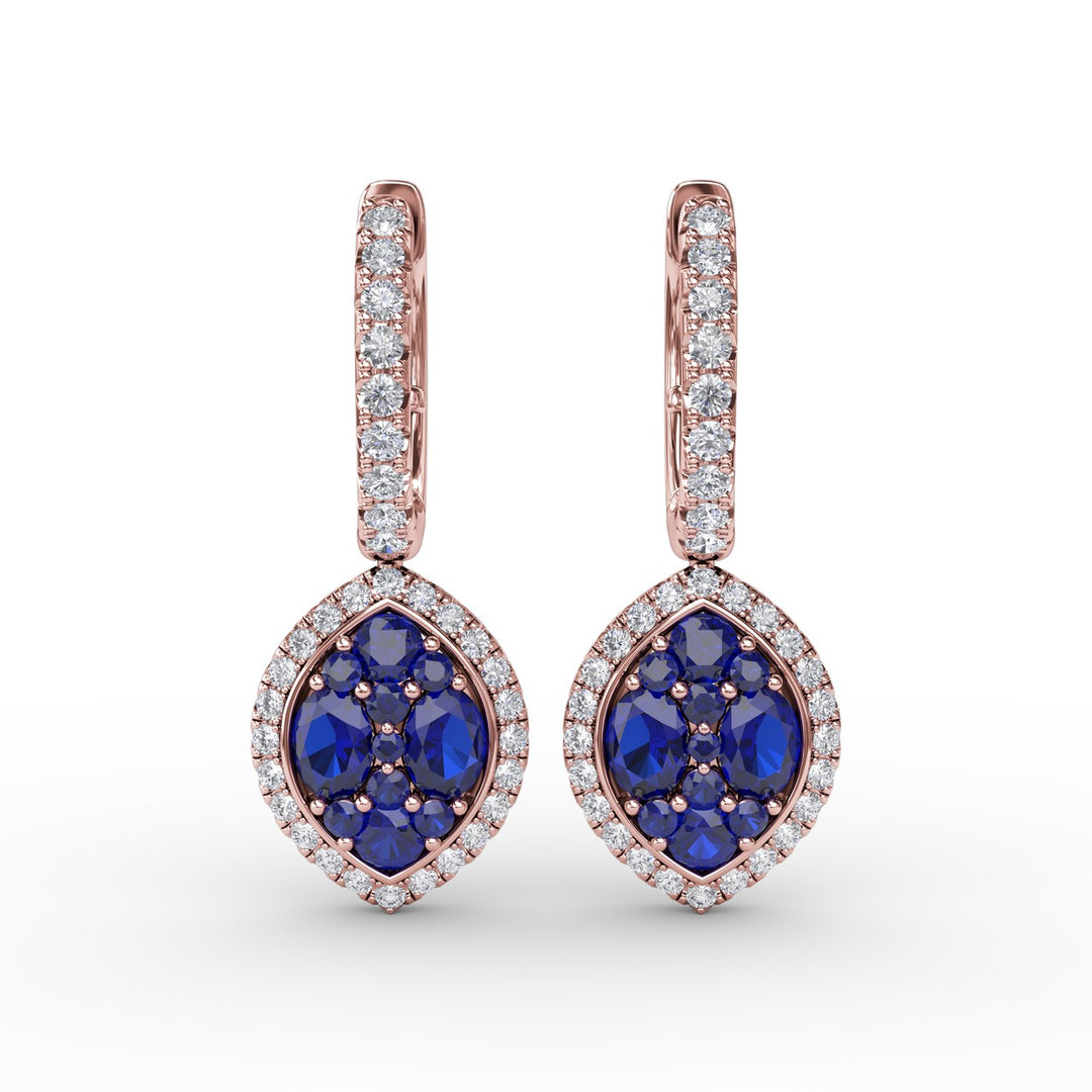 Marquise Shaped Dangle Earrings