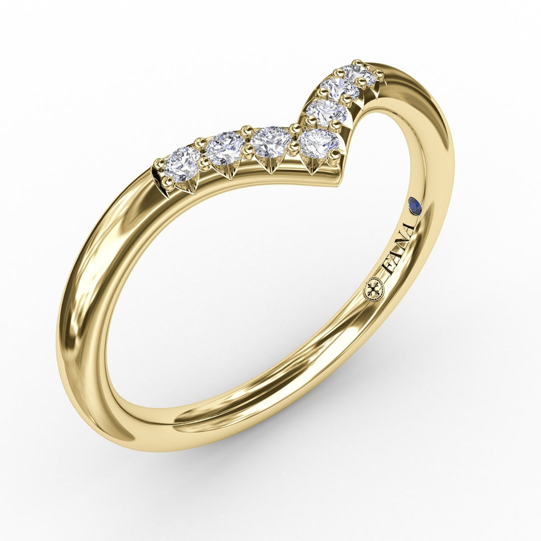 Shared Prong Chevron Diamond Band