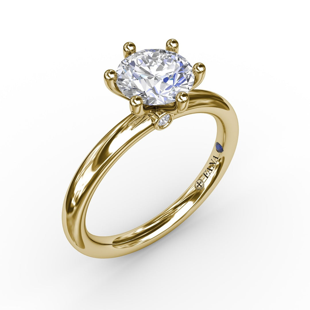 Classic Six-Prong Round Diamond Solitaire Engagement Ring