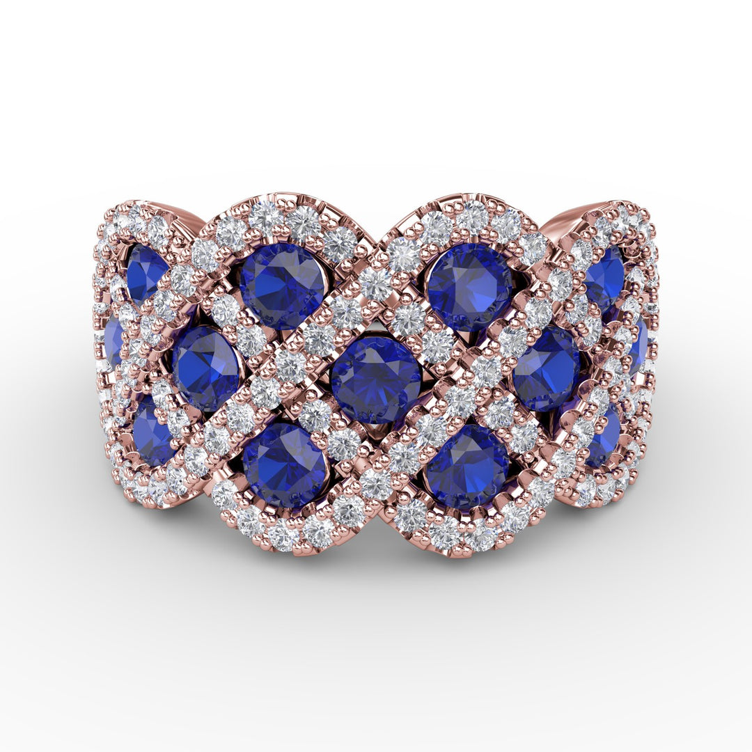 You And Me Sapphire And Diamond Interweaving Ring