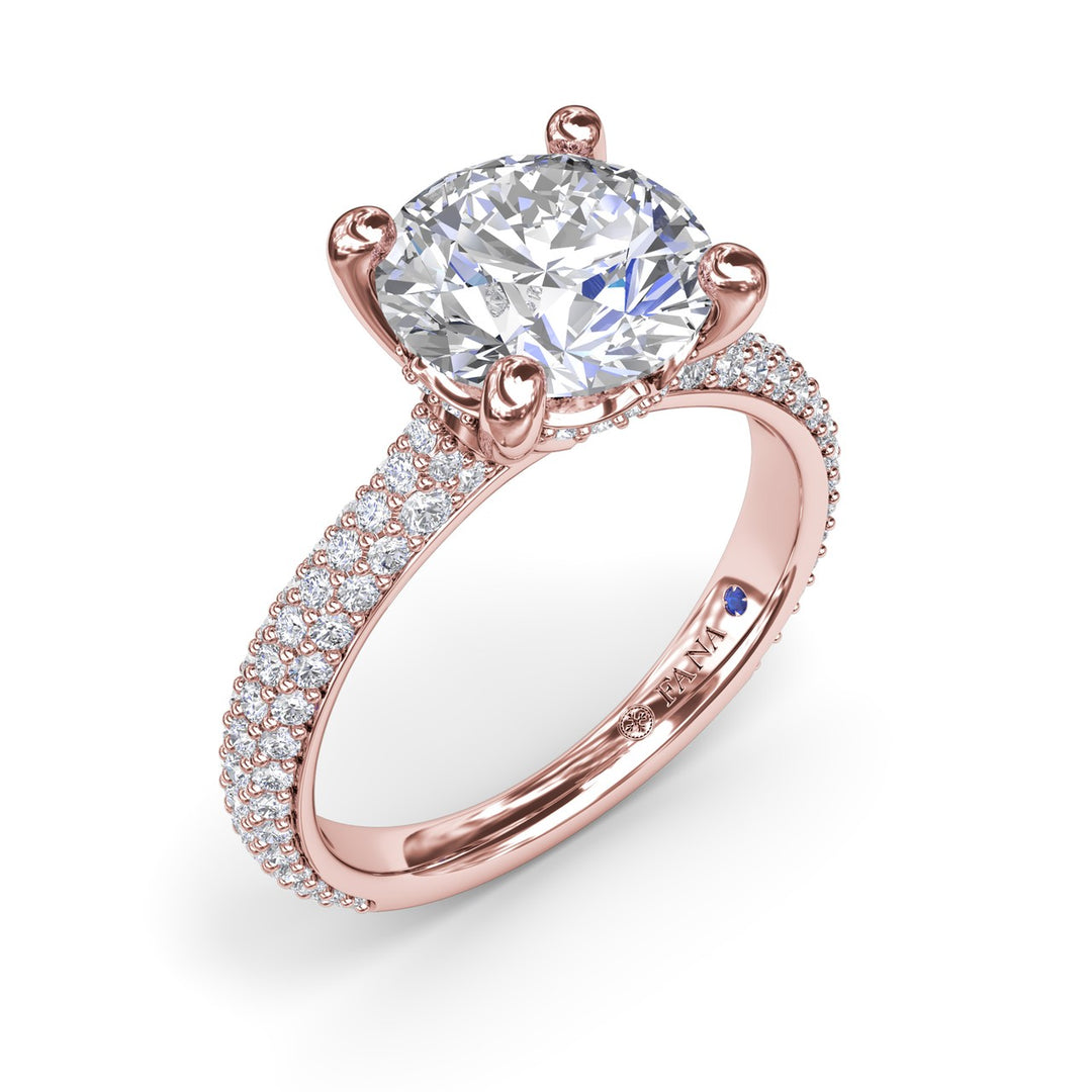 Tapered Pavé Diamond Engagement Ring