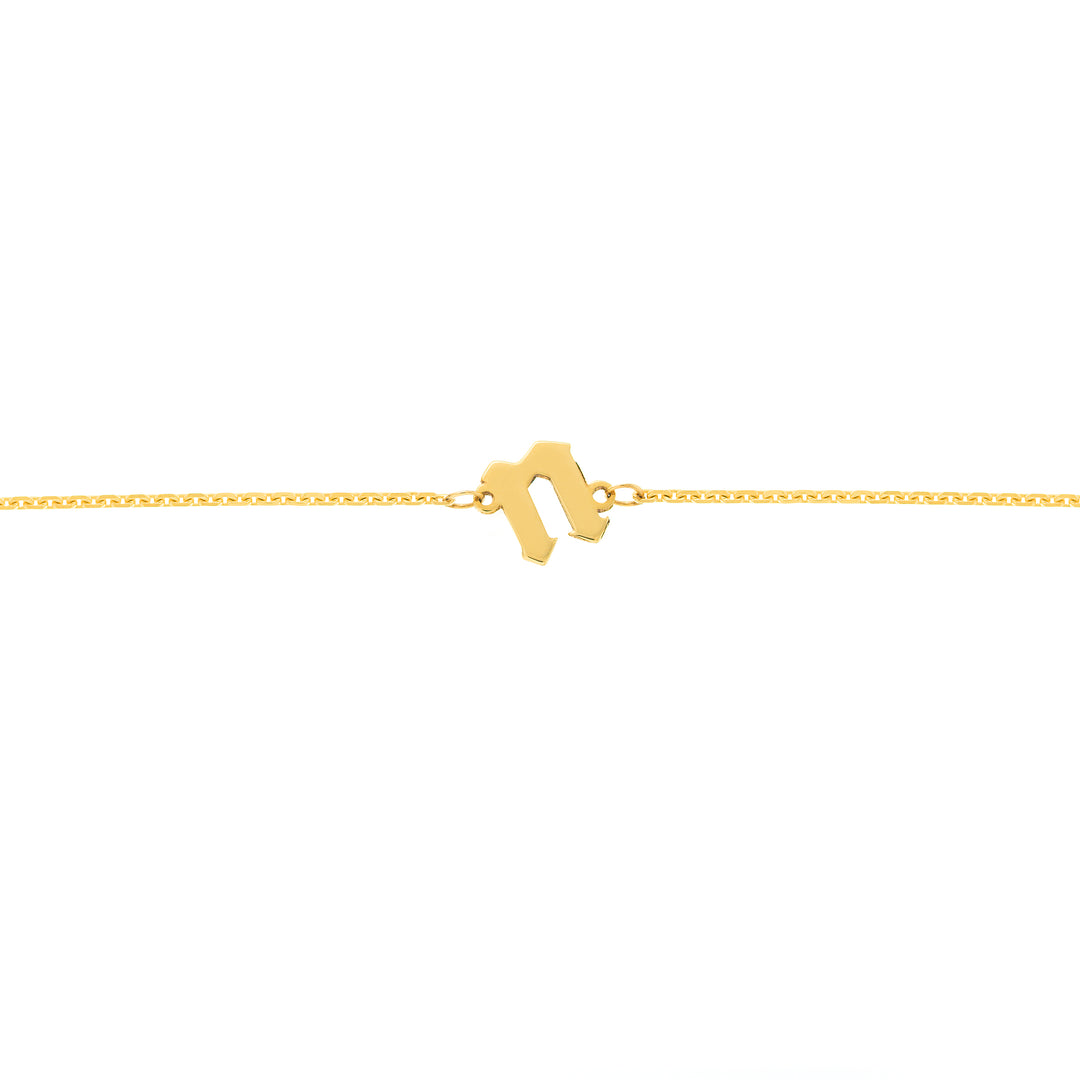 Slanted Gothic Initial Bracelet