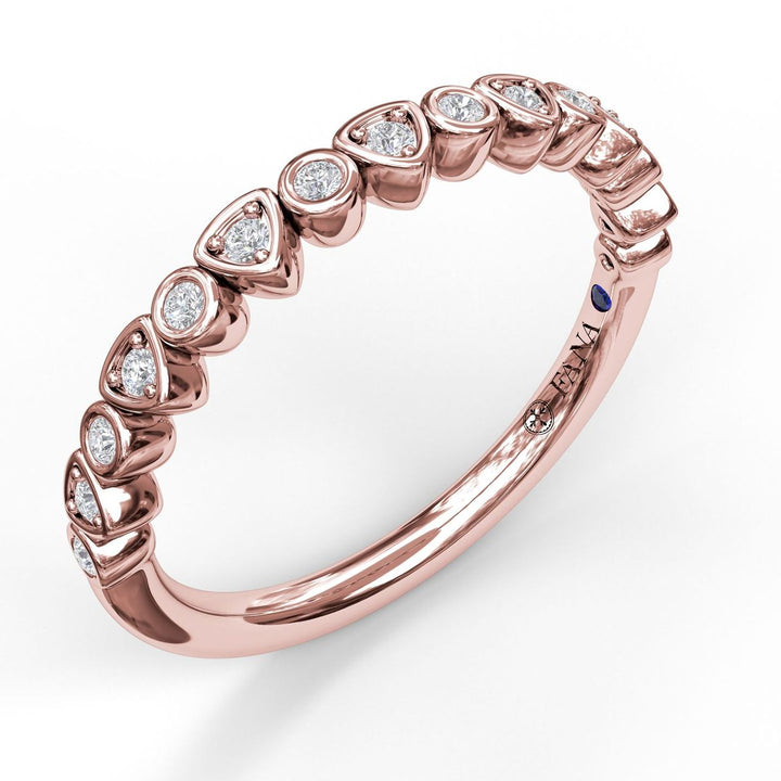 Alternating Trillion and Bezel Diamond Band