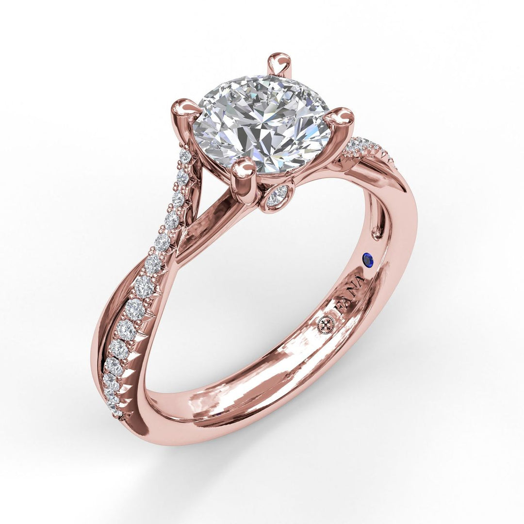 Alternating Diamond Twist Engagement Ring