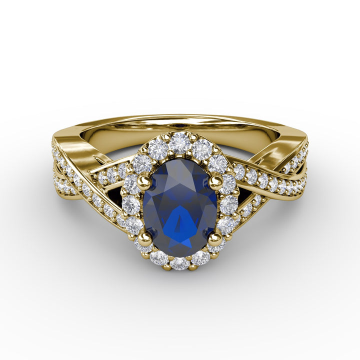 Look of Love Sapphire and Diamond Criss-Cross Ring