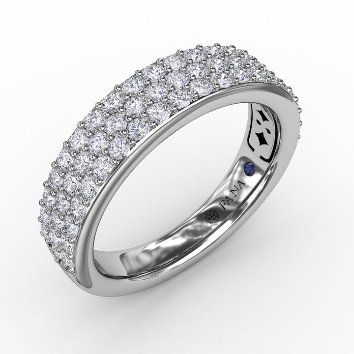 Triple Row Pave Diamond Band